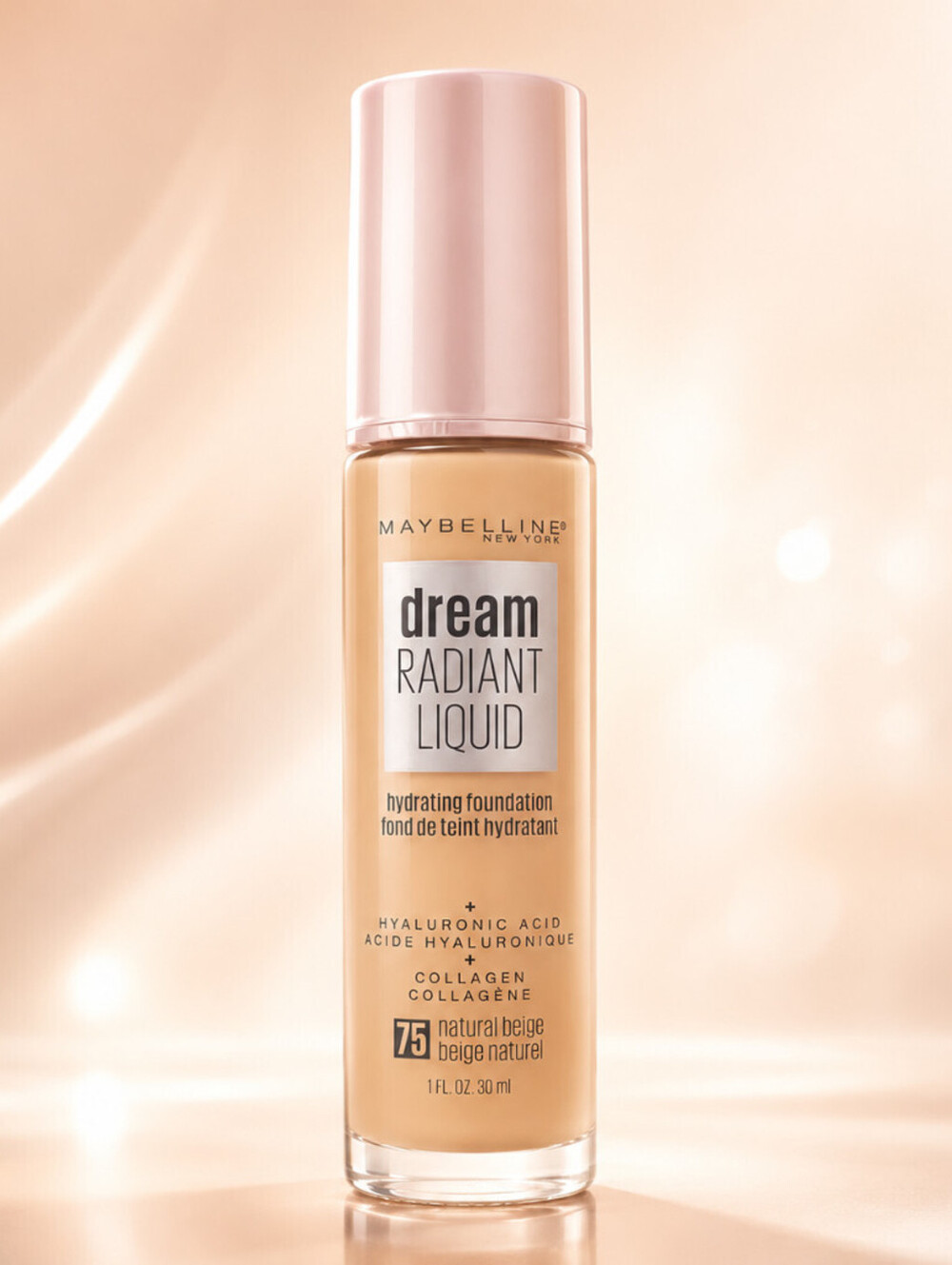Maybelline Dream Radiant Liquid Foundation 75 Natural Beige Hydrating 1 fl oz